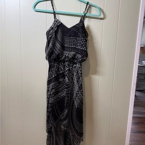 Express Black and White Ruffled Tiered Sundress